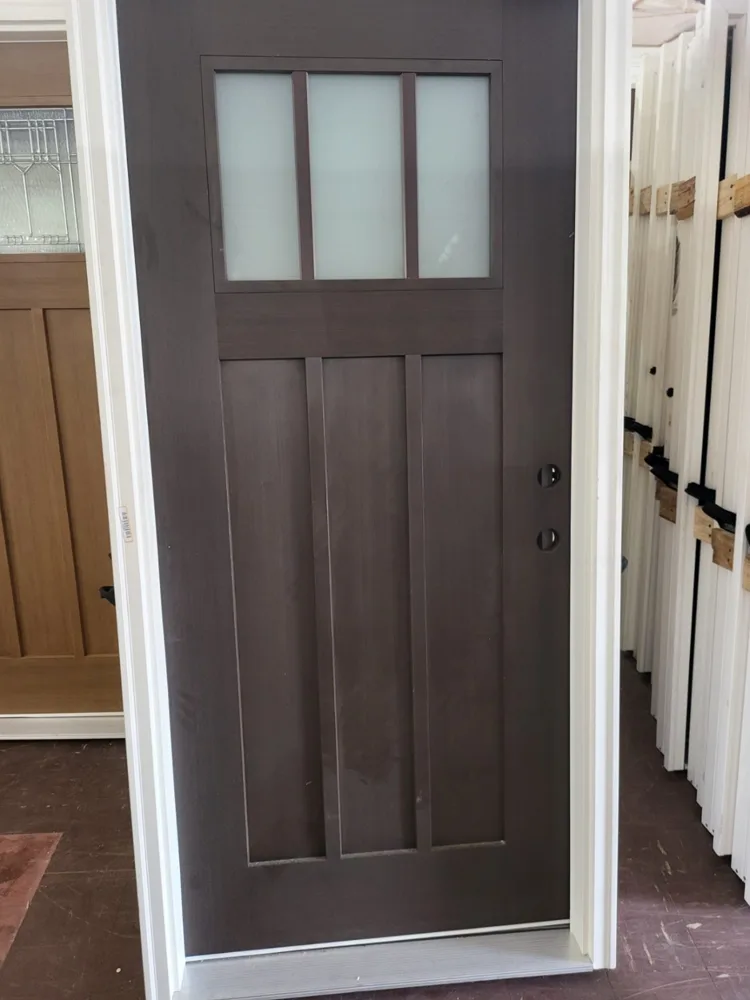 Craftsman Frosted Glass Three Light brown